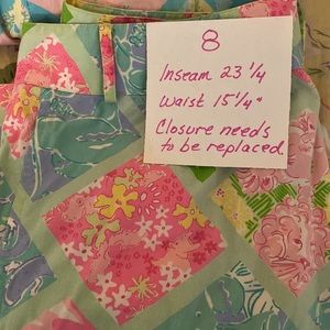 Lilly Pulitzer sz 8 pants Surf N Patch pattern